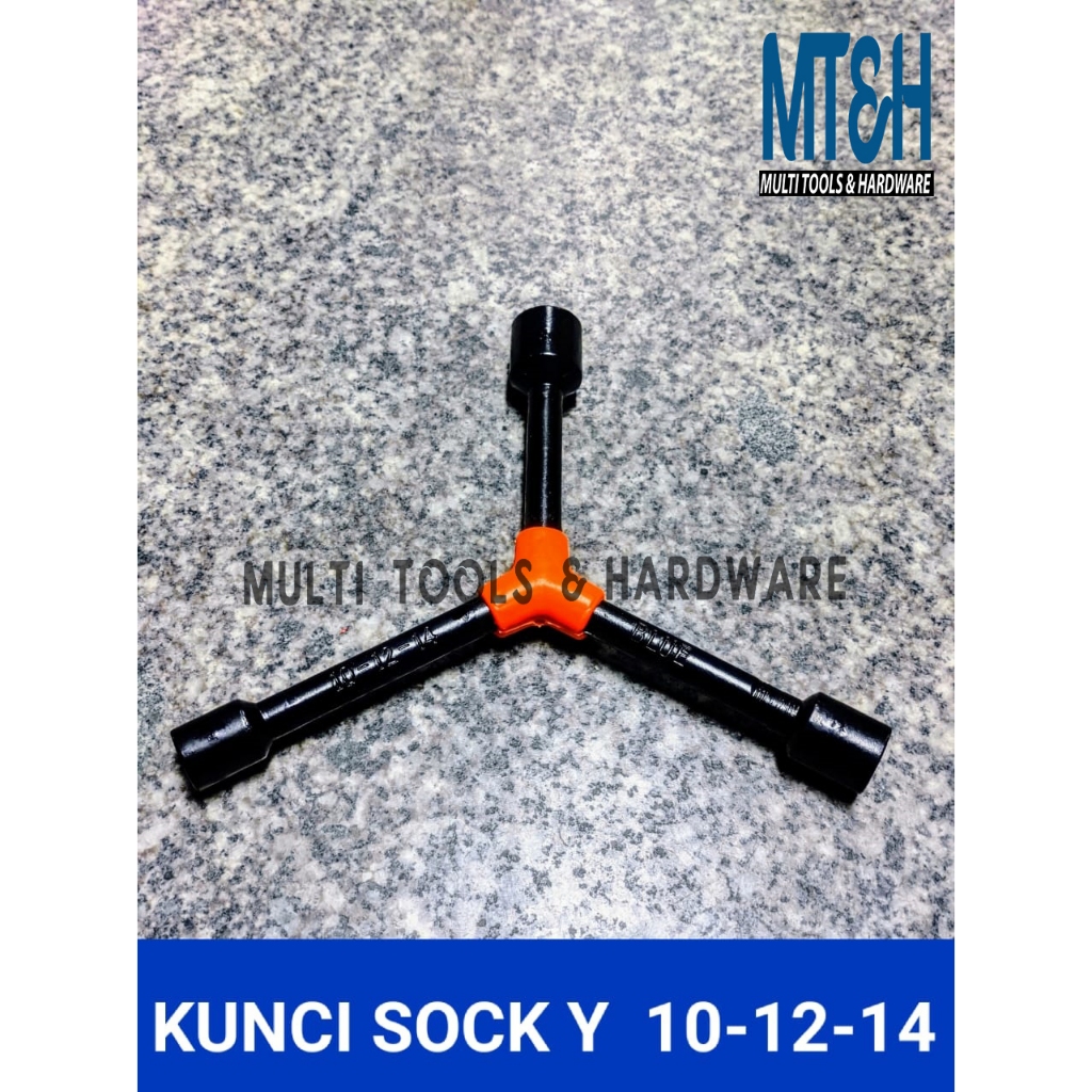 BLACK BLUE Y-SOCKET WRENCH - 8 9 10 11 12 13 14 17 MM- 10-12-14