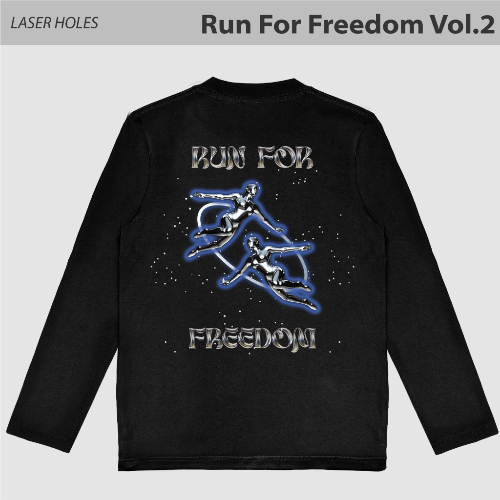 เสื้อยืด Rundawn Unisex Laser Holes – วิ่งแขนยาว • Run For Freedom Vol.2
