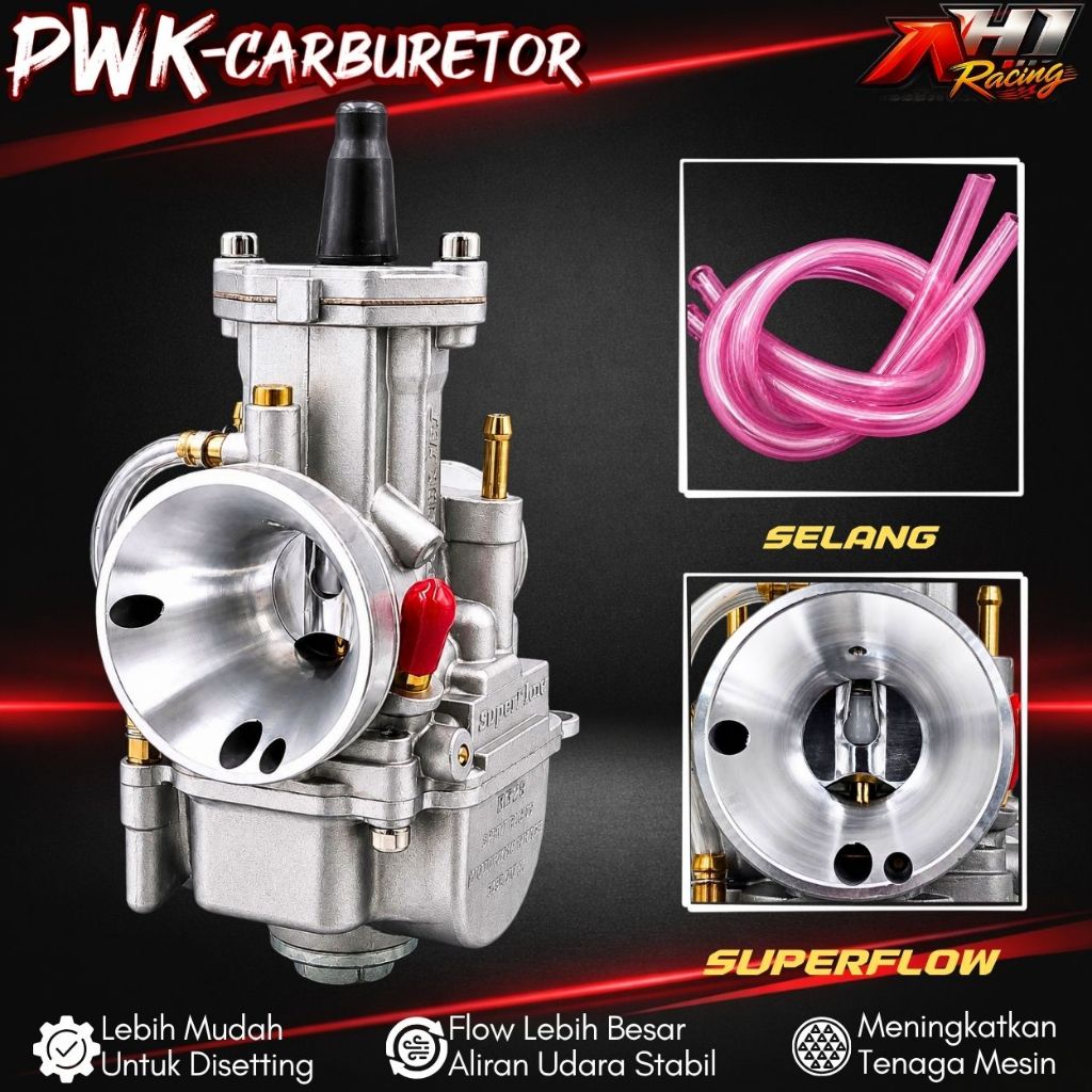 AH1 RACING CARBURETOR PWK 21 24 26 28 30 32 34 กล่อง AH1 RACING SUPERFLOW คุณภาพสูง