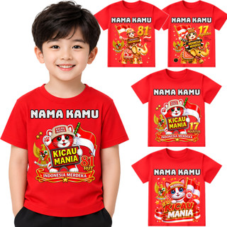 KAOS ANAK 17 AGUSTUS KICAU MANIA 1-12 TAHUN KAOS KEMERDEKAAN
