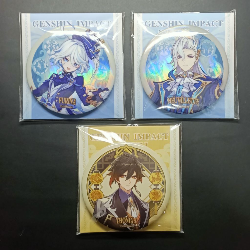 [OFFICIAL] Genshin Impact Mihoyo Hoyoverse Badge: Zhong Li, Neuvillette, FRina