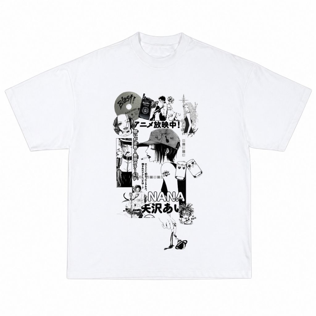 Vintage Retro Anime Nana เสื้อยืดสีขาว Combed Premium 24s ผู้ชายและผู้หญิง‎
