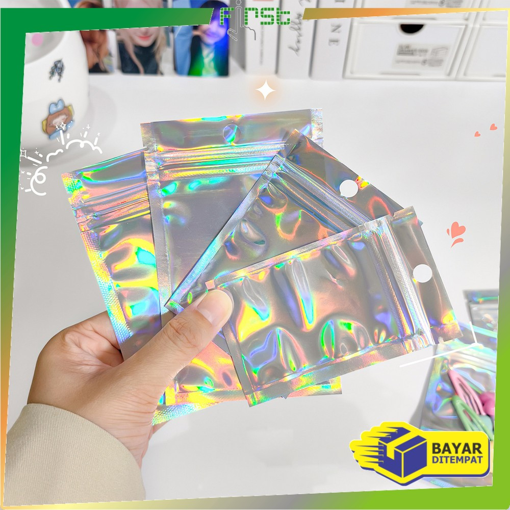 EC ขายปลีก FH-C1104 คลิปพลาสติกโฮโลแกรม 7X10CM บรรจุภัณฑ์แบนห่ออาหารเครื่องเทศพลาสติก / Ziplock โฮโล