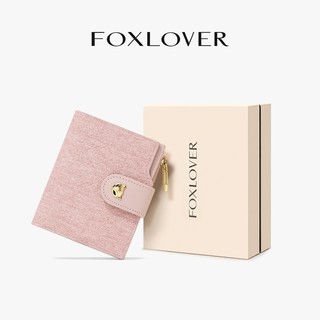 FOXLOVER Dompet Wanita Ukuran Pendek 10 Slot Kartu Termasuk Kantong Koin Tahan Air Anti-pencurian RFID Dilengkapi Kotak Hadiah