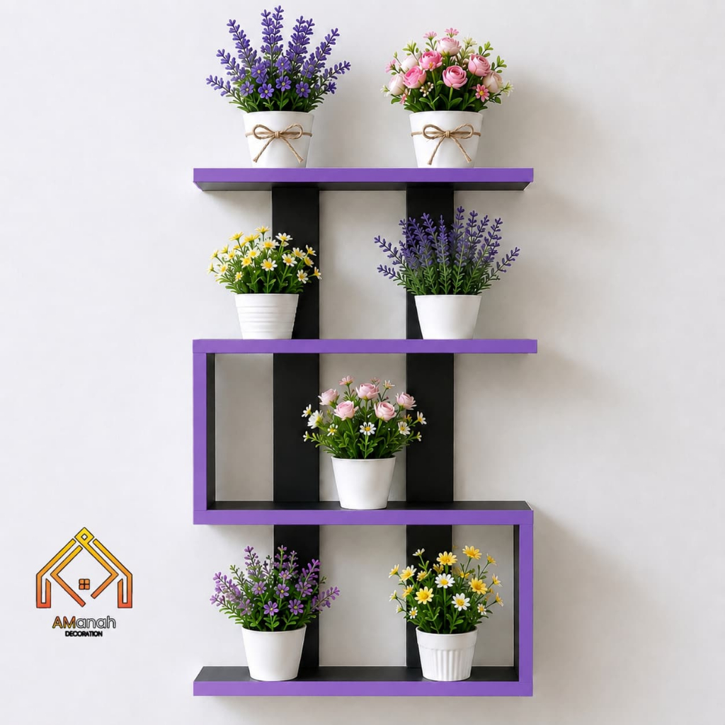 MINIMALIST WOODEN WALL SHELF CODE RKA012 - MULTIPURPOSE WOODEN DISPLAY SHELF - WALL SHELF NUMBER 012
