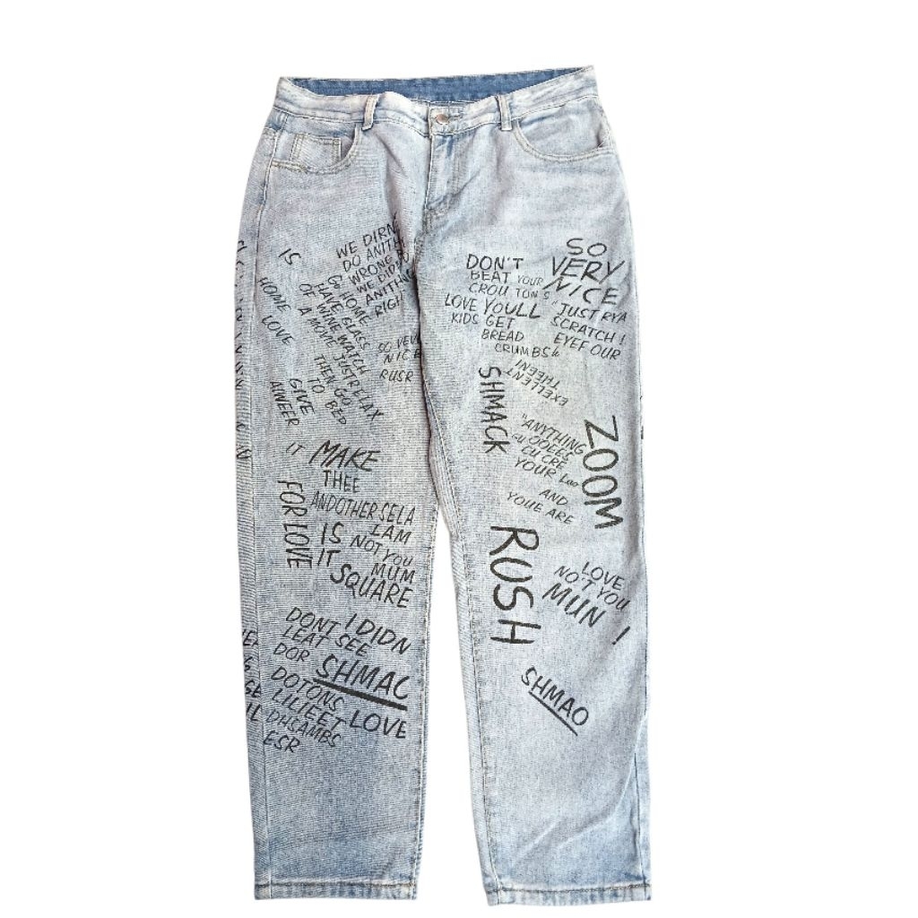 LONGPANTS กางเกงยีนส์ ART WRITING Y2K FASHION