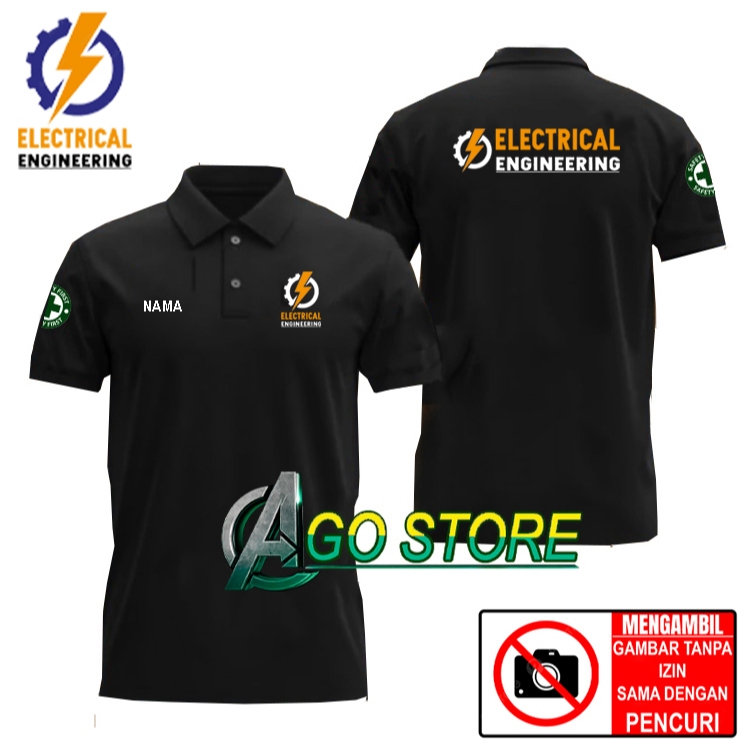 เสื้อโปโลคอปก เสื้อคอปก ENGINEERING เสื้อทํางานชื่อฟรีพิมพ์หน้าจอดิจิตอล DTF AGOSTORE