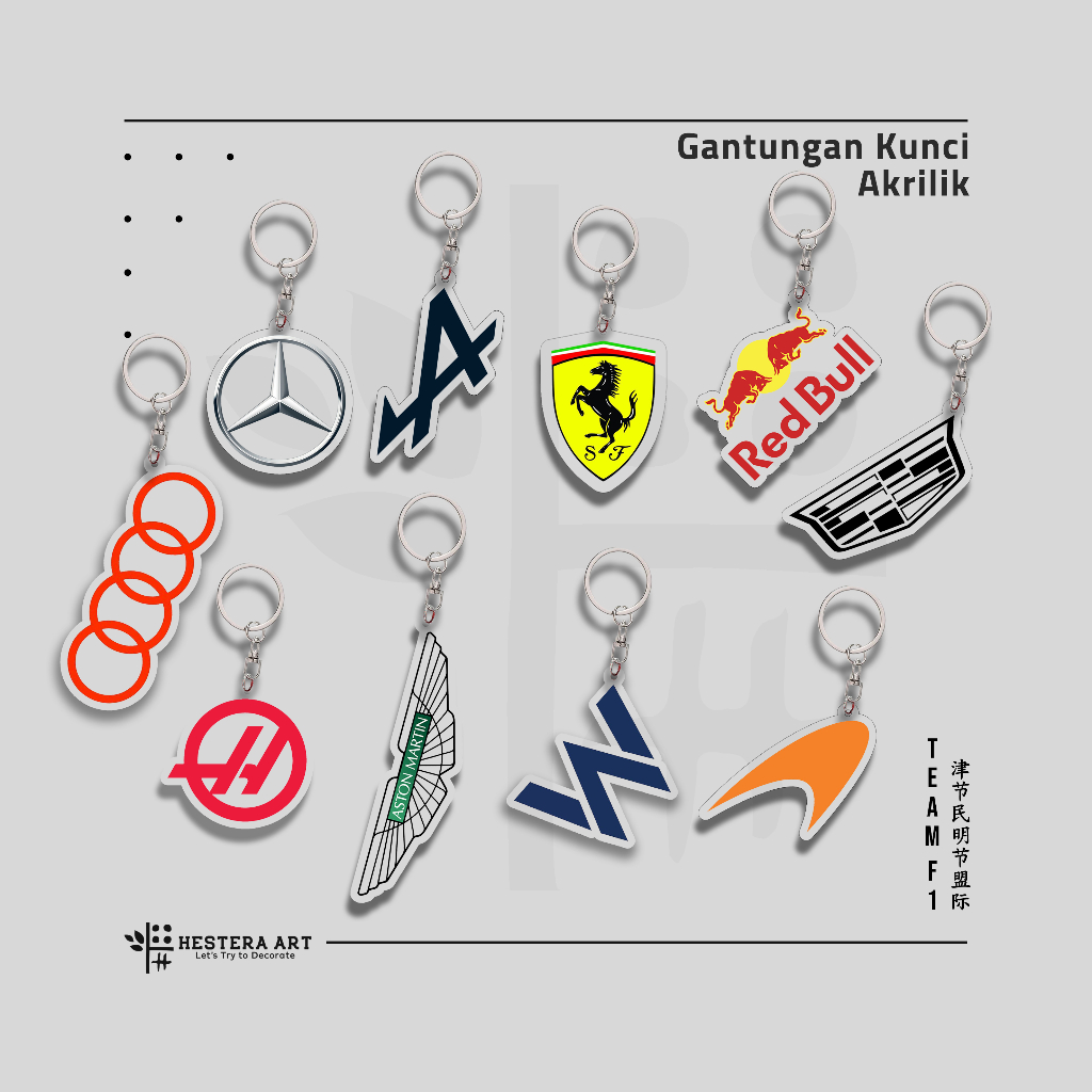GUNGAN F1 พวงกุญแจอะคริลิค | Team Formula One F1 พวงกุญแจอะคริลิค