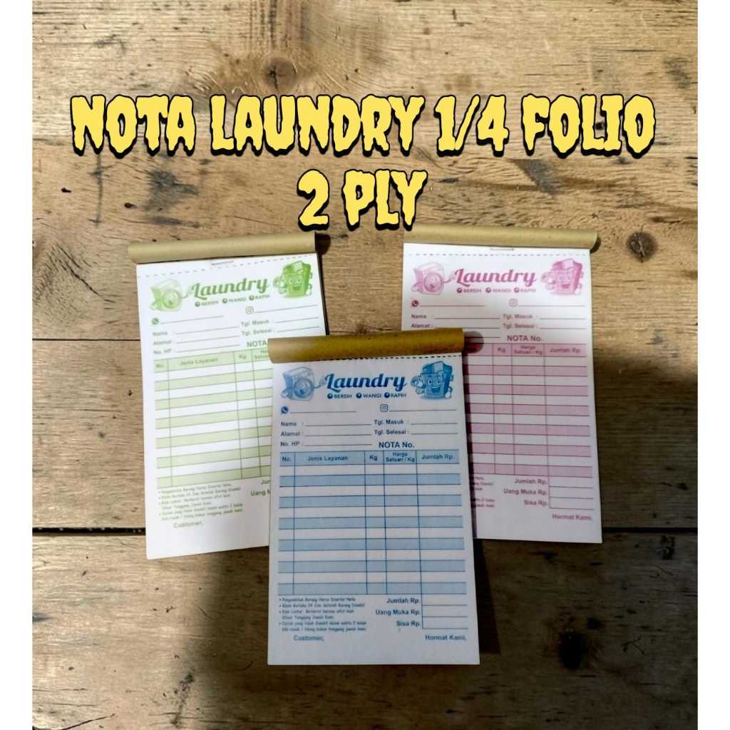 LAUNDRY NOTE 2 PLY 1/4 FOLIO D - READY TO SHIP
