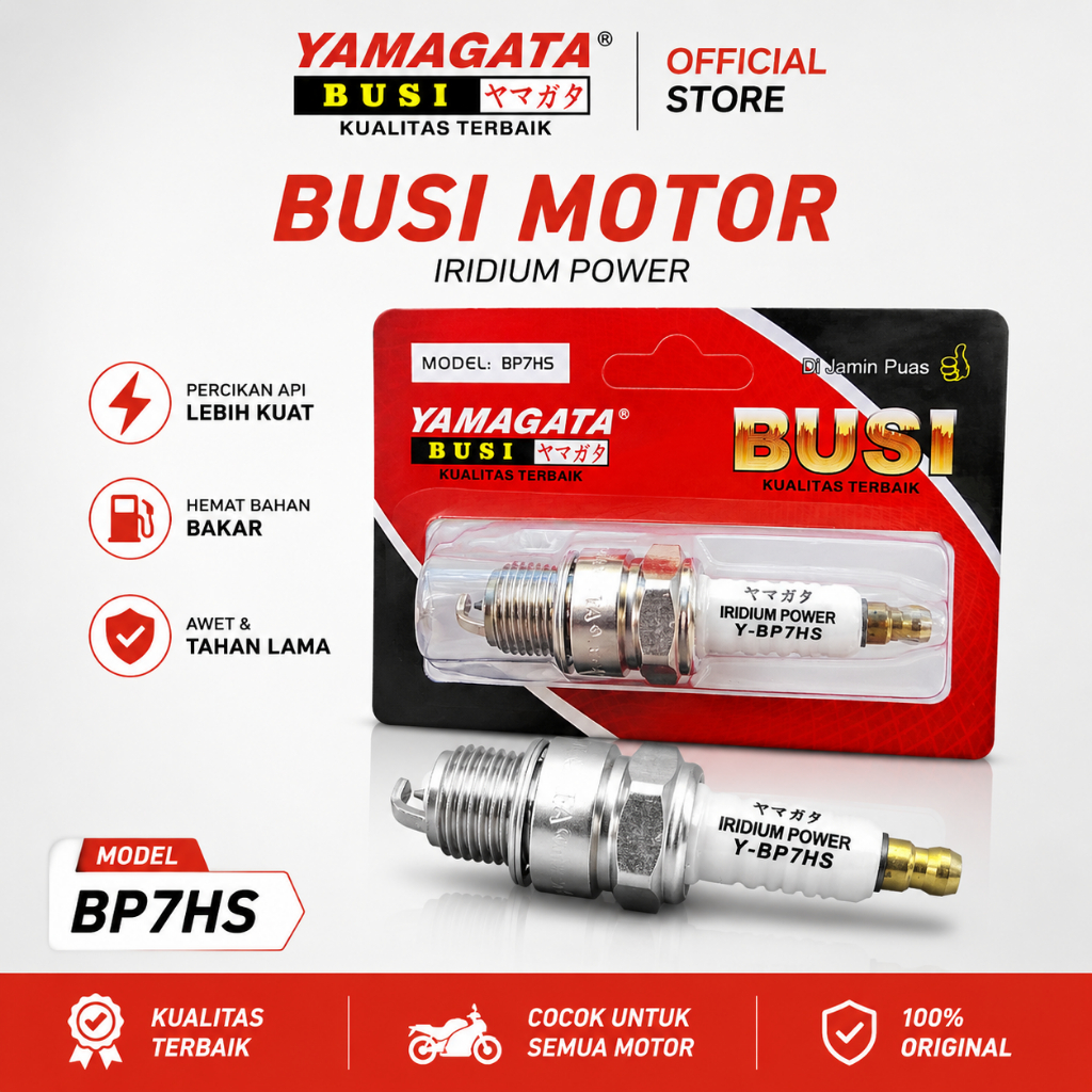 Yamagata BP7HS หัวเทียนไฟอิริเดียม 2-Stroke หัวเทียนรถจักรยานยนต์ RX King RX พิเศษ F1ZR Force 1 Alfa Sigma V80 Satria 2-Stroke RC100 Tornado คริสตัล Bravo