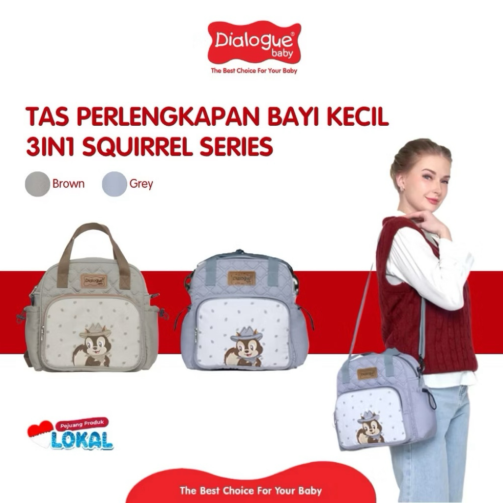 DIALOGUE BABY 3IN1 Squirrel Series Small BABY Gear Bag DGT7336