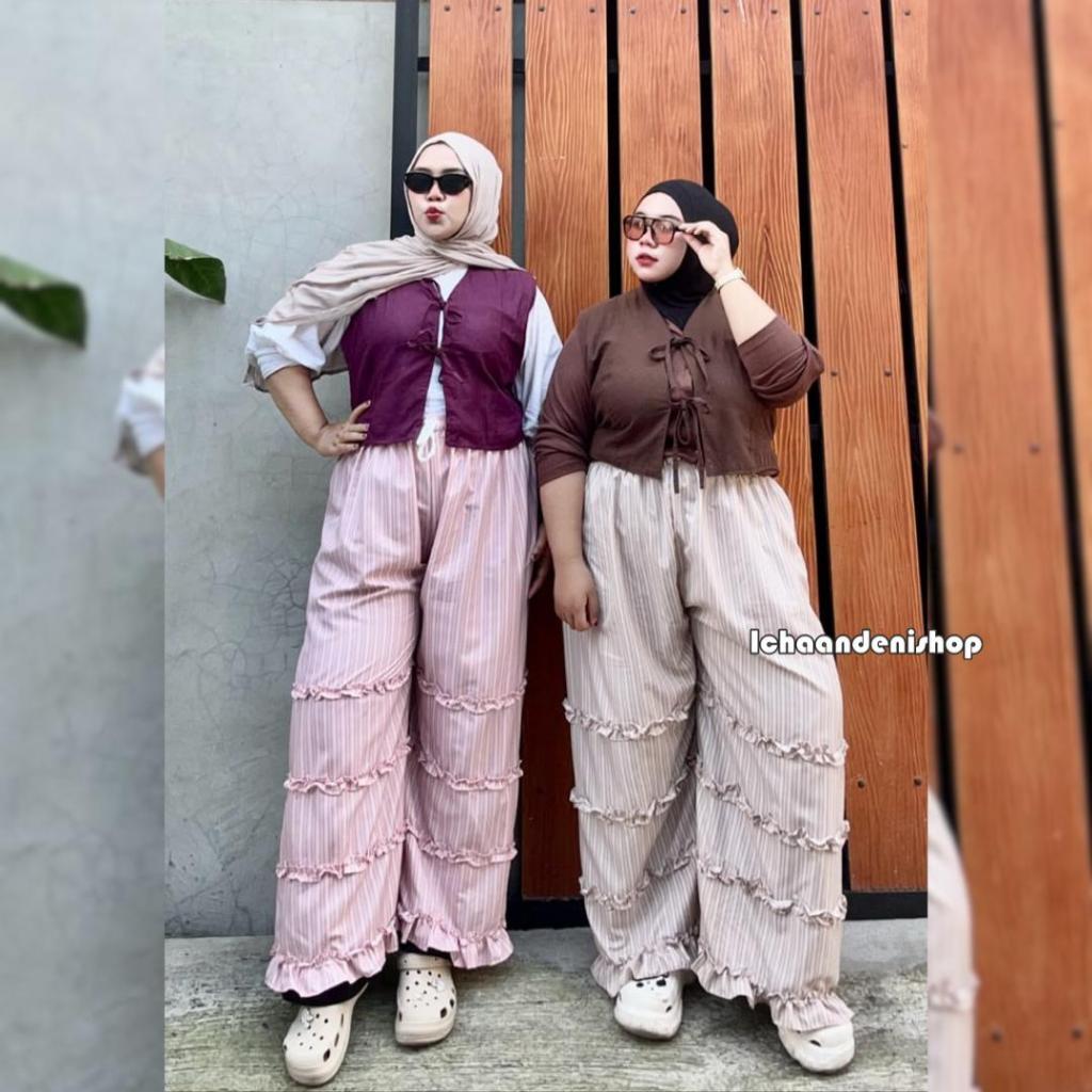 ICH - Poppy Tassel Pants - Ruffle Stripes Everyday Pants