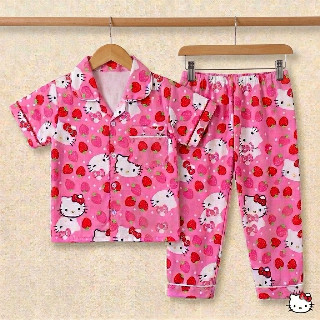 HELLO KITTY GIRLS PAJAMAS อายุ 1-10 ปี / VIRAL CHILDRENS PAJAMAS / SLEEPINGWEAR