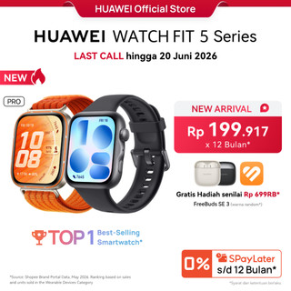[LAST CALL | Diskon s/d 300RB*] HUAWEI WATCH FIT 5 Series | Titanium* | Studi Risiko Diabetes & ECG* | Olahraga Outdoor Tingkat Lanjut*