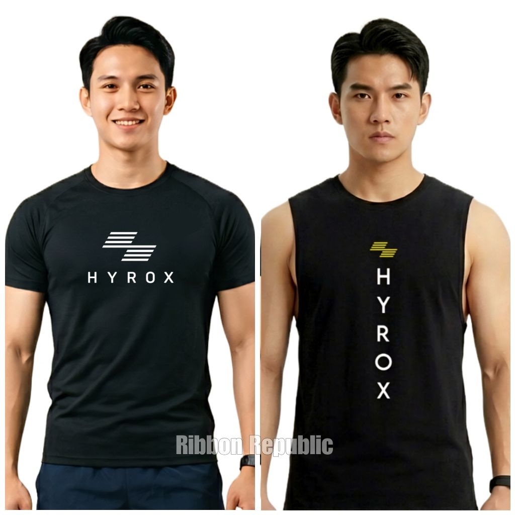 HYROX แรงบันดาลใจเสื้อกีฬาผู้ชาย Man Sport Jersey ฟิตเนสยิมวิ่งออกกําลังกายการฝึกอบรมแขนกุดแขนสั้นโพลีเอสเตอร์แห้งเร็ว Dri Fit Athletic Tee Functional Hybrid การฝึกอบรมกีฬาเสื้ออินเทรนด์ Race Day Activewear การออกแบบที่กําหนดเอง