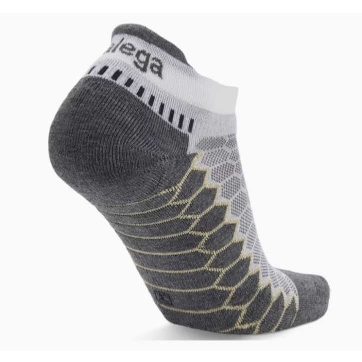 Balega LARGE Unisex Silver Performance No Show Running TRAINING MARATHON ถุงเท้า, สีขาว/เทา, 300143