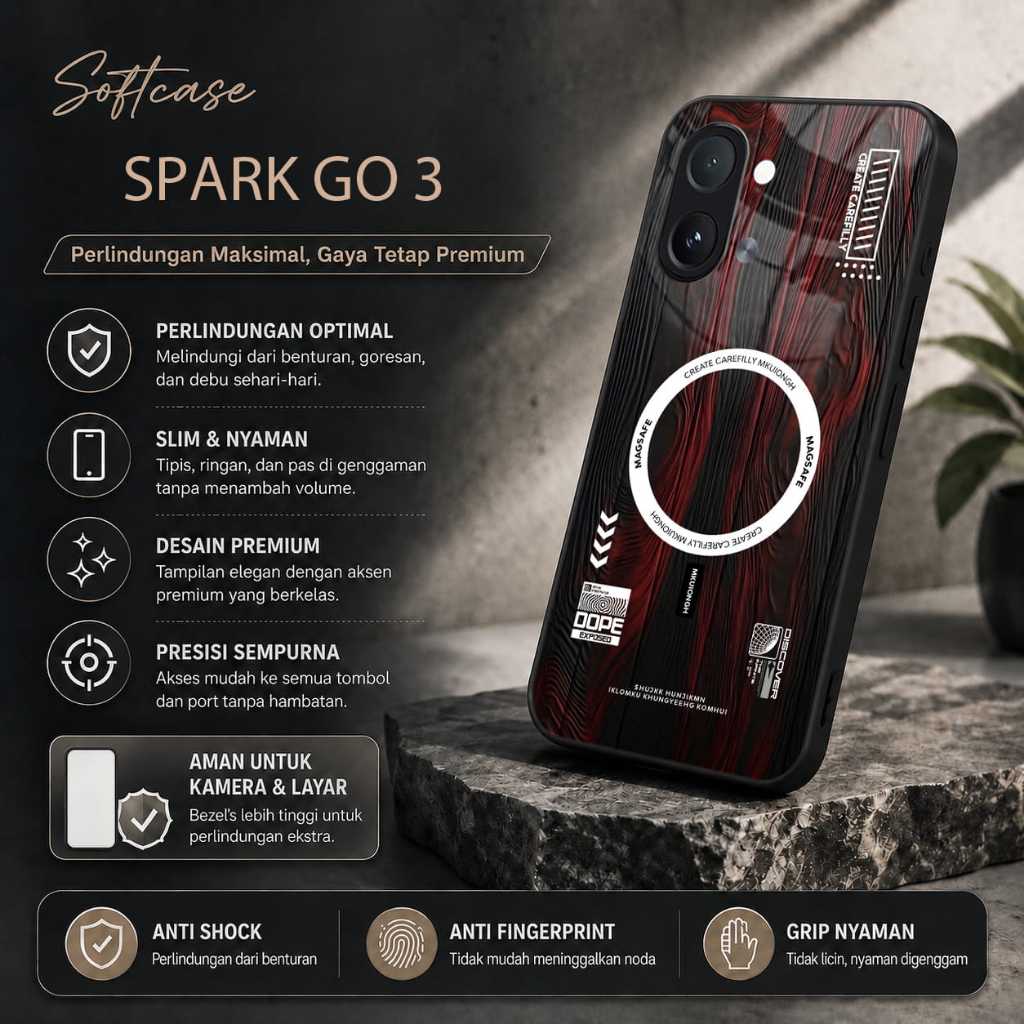 SoftCase Glass Kaca TECNO SPARK GO 3 - Casing HP TECNO SPARK GO 3 - N211