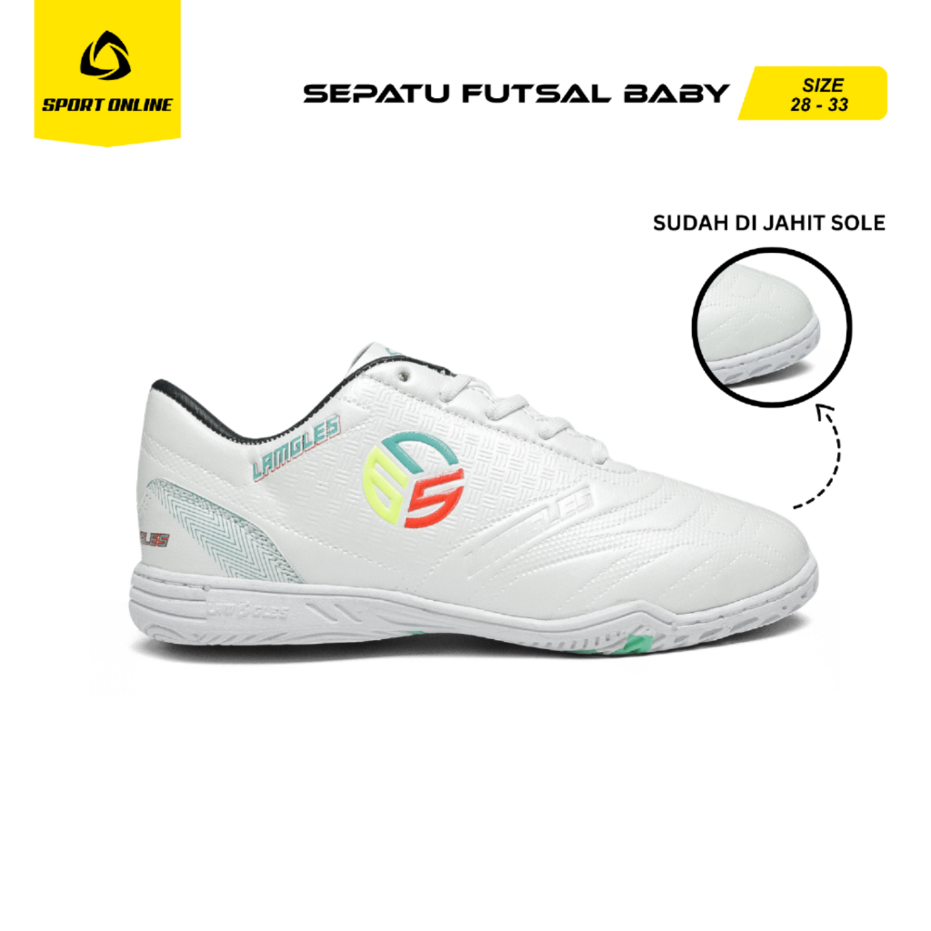 Sport Online - Kinetic 3D White Original Baby Futsal Shoes Size 28-33