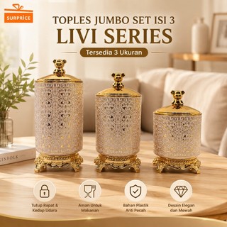 [PAYDAY SPECIAL] Surprice LIVI Toples Set Mewah Aesthetic Emas Plastik Ukuran Besar 3pcs