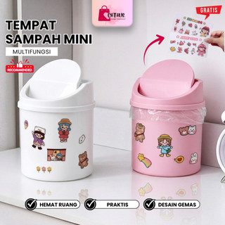 CATALIS Tempat Sampah Mini Meja Lucu Kotak Sampah Kecil Kamar Ruang Tamu