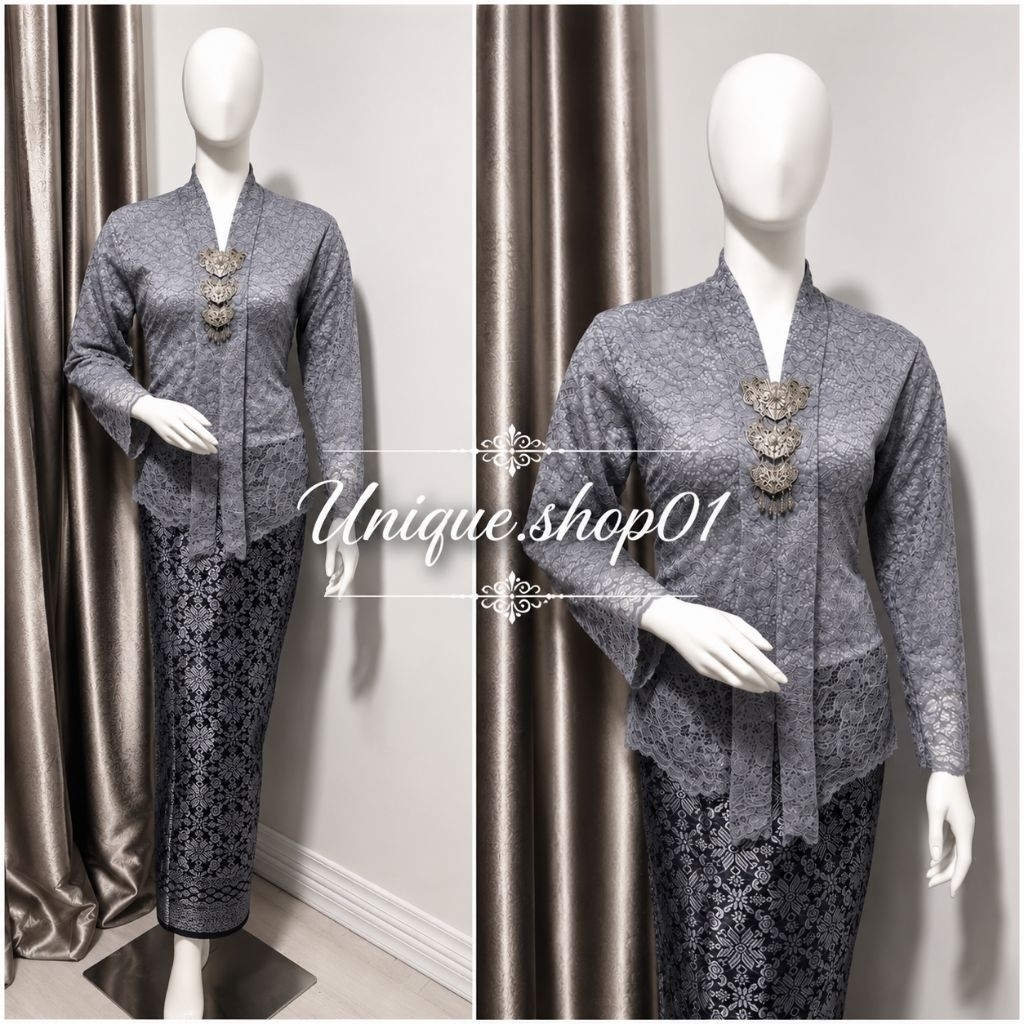 Floy Brocade Kebaya/Modern Kartini Kebaya/Graduation Kebaya/กระโปรงห่อคอ