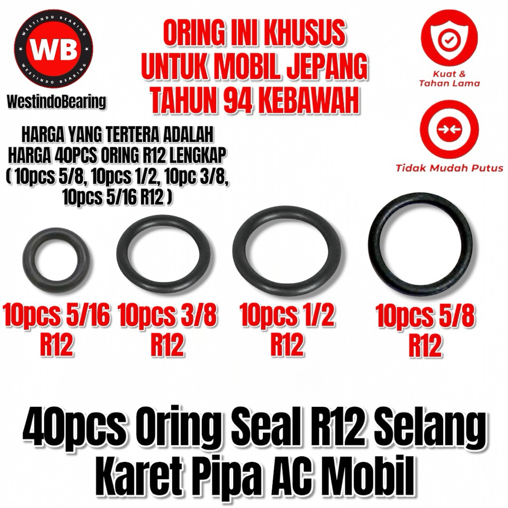 40 ชิ้น Oring Seal R12 5/8 1/2 3/8 5/16 ท่อยางท่อรถ AC O แหวน R12