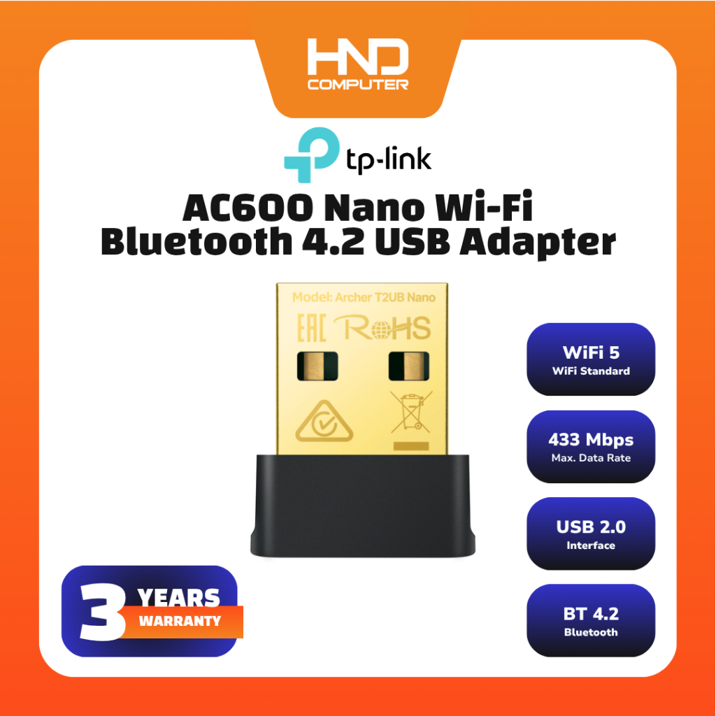 TP-Link AC600 Nano Wi-Fi Bluetooth 4.2 อะแดปเตอร์ USB