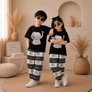 [Free Stiker Nama] Setcel Anak Celana Panjang Gajah untuk usia 1-12 Tahun Laki laki Perempuan shp