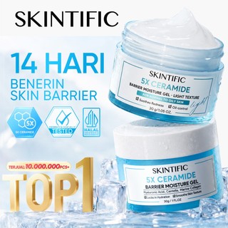 SKINTIFIC - 5X Ceramide Barrier Moisturizer Wajah/Badan Krim - Untuk Kulit Berjerawat/Kering/Sensitif/Berminyak/Iritasi Ringan - Repair/Sooth/Moisturize/Calming - Day & Night Facial Moisturizer