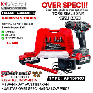 APR RAJA BOR BATERAI TYPE AP13 PRO brushless 13mm keyles auto singgle lock accecoris premium besi beton baja sekrup baut untuk.....
