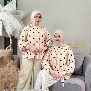 Nadelya Blouse Casual Wanita Kekinian Loose Fit Rayon Premium Adem Lembut Tidak Menerawang By Irmalaila