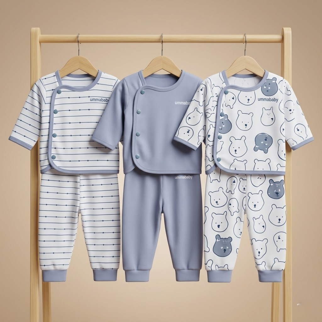 3เซ็ต/6ชิ้น ทารกแรกเกิดเสื้อผ้าเด็กชุดแขนยาวปุ่มด้านข้างทารกแรกเกิดอุปกรณ์น่ารักของขวัญท็อปส์สําหรับชายหญิงประหยัดชุดของขวัญ0–6เดือนสีเทาหมี
