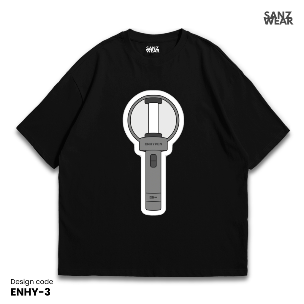 เสื้อยืด SANZ ENHYPEN | เสื้อยืดฟอกหิน | ดําขาว | ENHYPEN-3