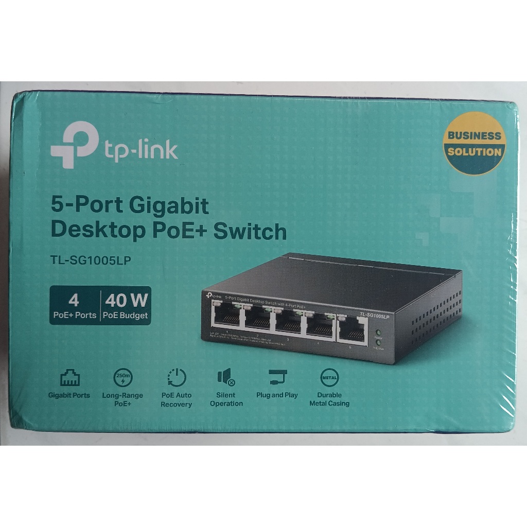 TP-LINK 5-Port Gigabit Desktop Switch TL-SG1005LP พร้อม 4-Port PoE +