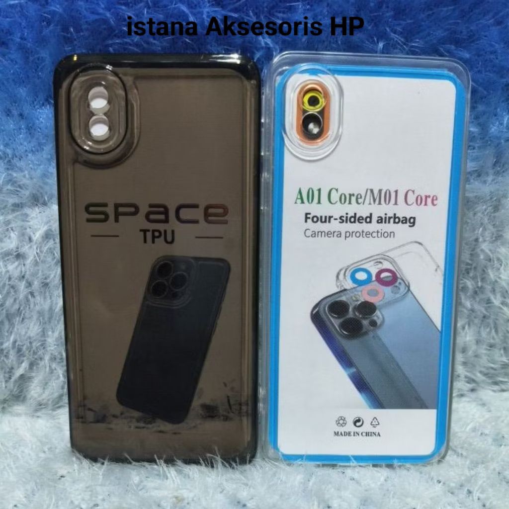 Softcase Casing Clear Space Samsung A01 Core M01 Core Silicone 2.1MM + Camera Protection
