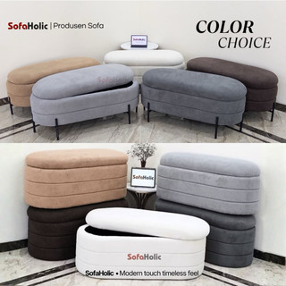 SofaHolic Sofa Storage Box Bench Stool Penyimpanan Minimalis Water Repellant Fabric