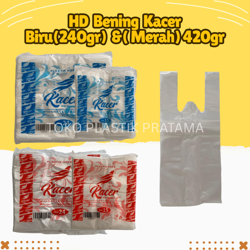 ถุงพลาสติกใส HD ขนาด 15 24 240gr / 420gr Kacer