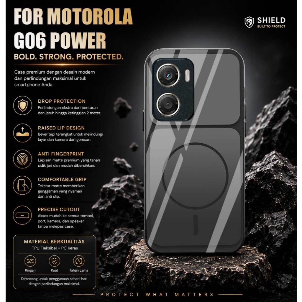 HP CASING สําหรับ MOTOROLA G06 POWER [M403] SOFTCASE GLASS GLOSSY GLASS สําหรับ MOTOROLA G06 POWER M