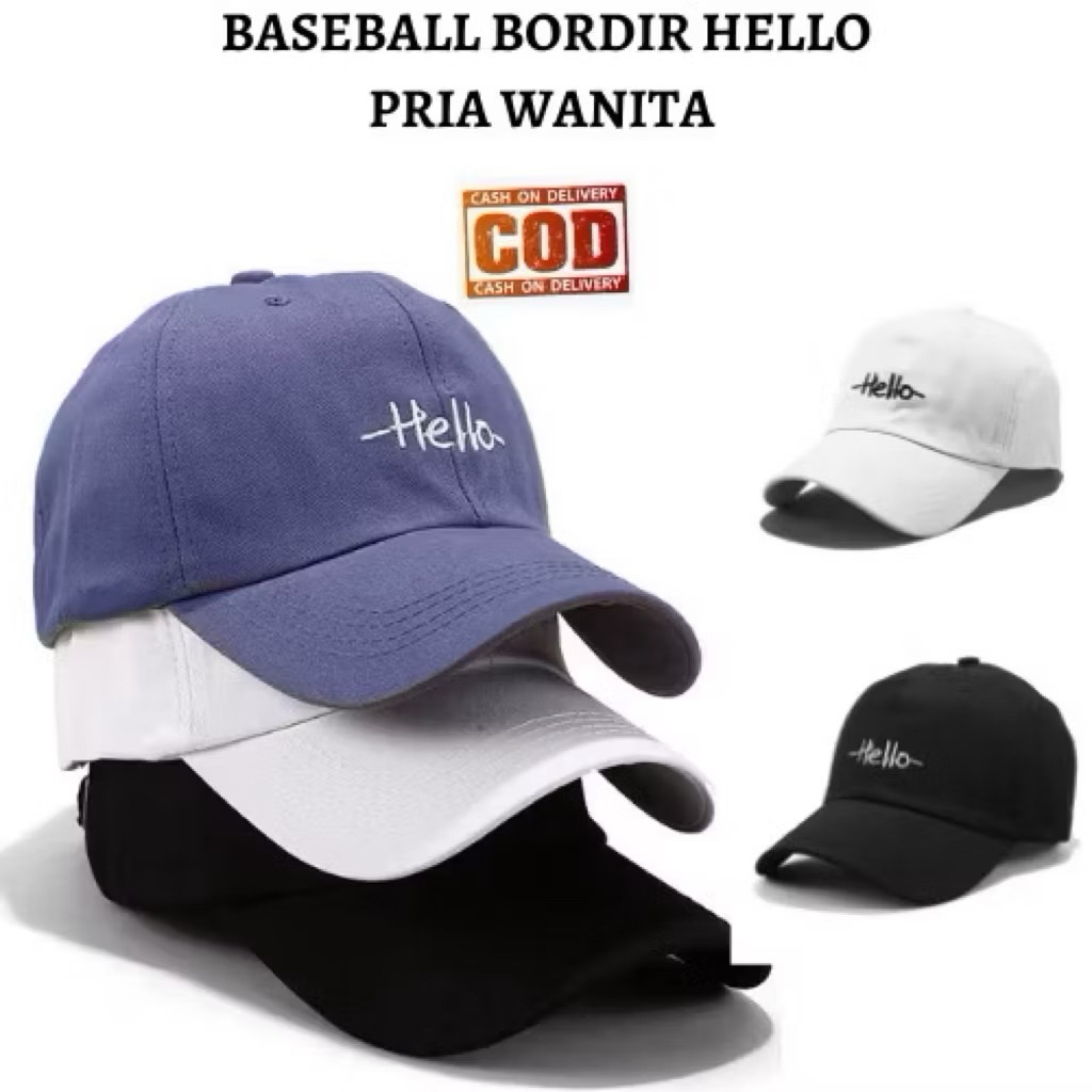 [MADANI] HELLO BASEBALL CAP GOOD CAP BASEBALL CAP GOLF CAP MENS WOMENS CAP HELLO CAP