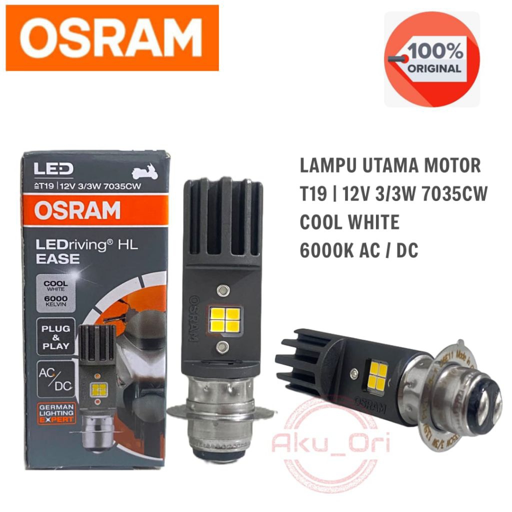 OSRAM T19 7035CW สีขาว LED FRONT BULB (คูลไวท์) 12V 3/3W AUTOMATIC DUCK 1 LEGS ease led
