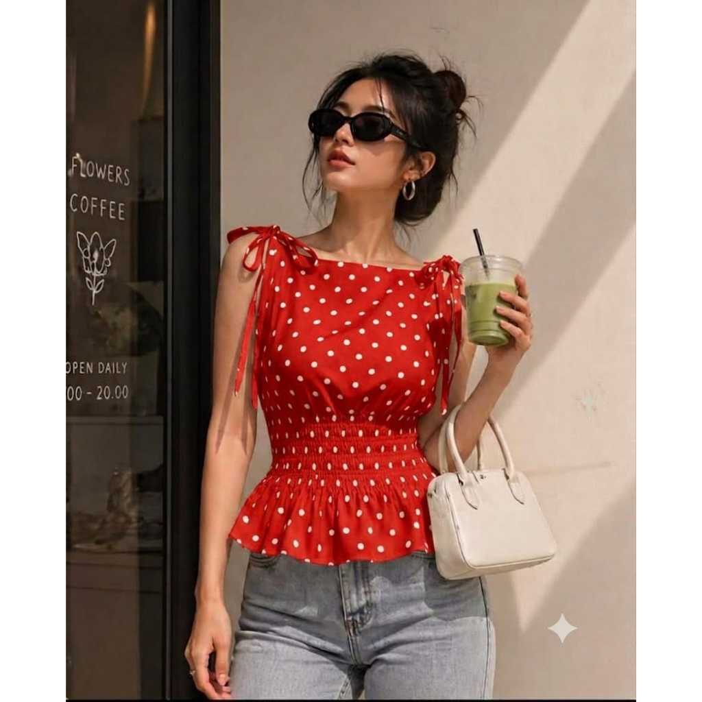 Juyeon เสื้อคล้องคอ Polkadot ไซส์ M-XXXXL