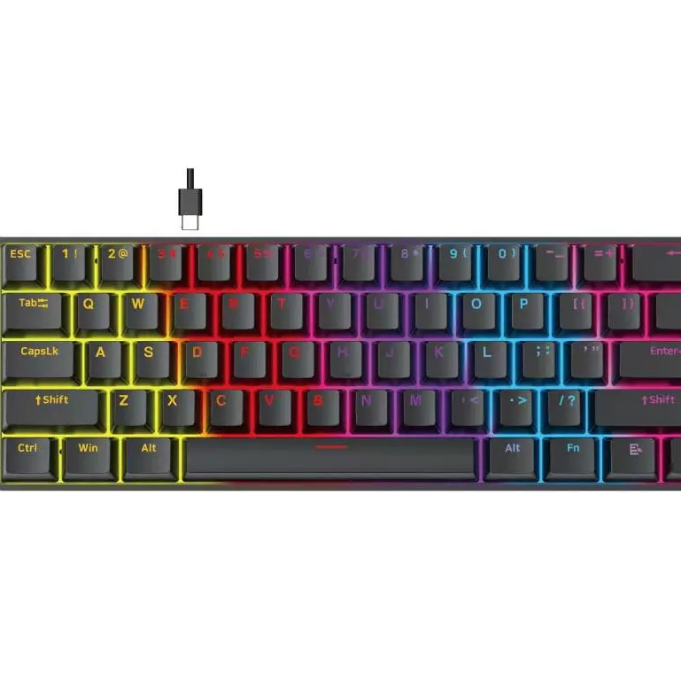Mk211 fantech คีย์บอร์ด MECHANICAL GAMING เกม WIRED พร้อม STATIC RGB MK-211 atom61 อะตอม 61