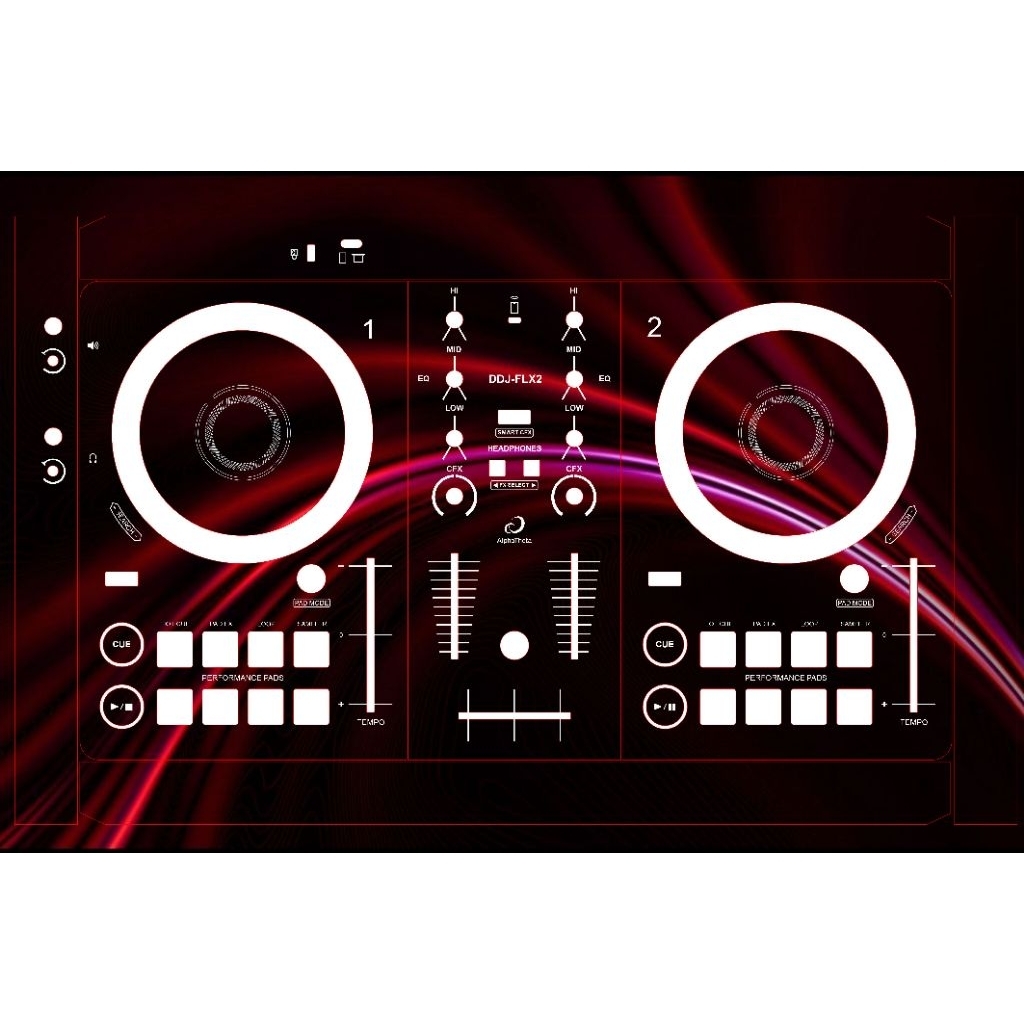 DDJ-FLX2 Alpha Theta สติ๊กเกอร์เครื่องดนตรีดีเจเพลง
