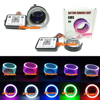 GMS Lampu Shroud Akrilik H4 Mini Projie RGB APP Shroud Crystal Lampu H4 RGB Kristal