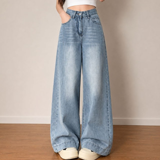 COD LULU Jeans Celana Jeans terbaru kulot Korea Biru muda pinggang tinggi--Baggy Jeans -baggy baggy