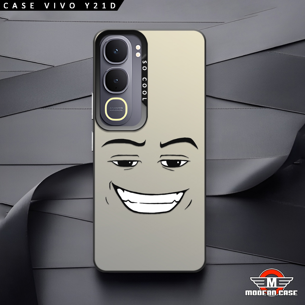 เคส Vivo Y21D IMD Vivo Premium Matte Softcase Hybrid IMD Plate Hologram - ROBL0X FACE Motif - เคสเคล