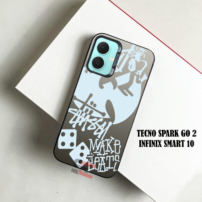 CASE IMD TECNO SPARK GO 2/SMART 10 HYBRID IMD PLATE Motif (STUSSY 2) เคสนิ่มล่าสุดและฮาร์ดเคส IMD HY
