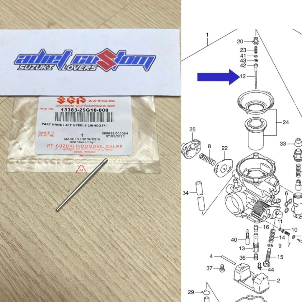 SUZUKI SATRIA FU 150 คาร์บูเรเตอร์ต้นฉบับ SKEP NEEDLE SGP 13383-25G10-000