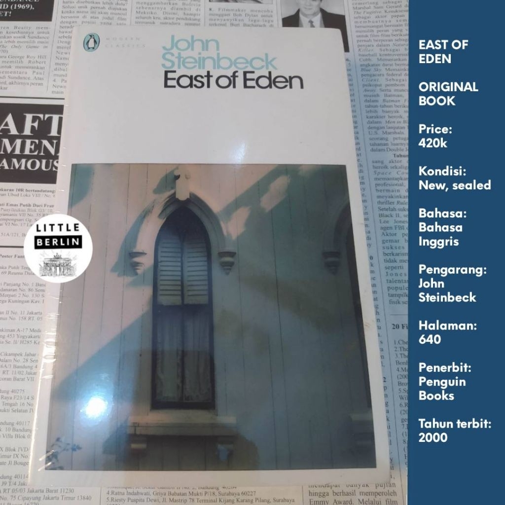 นวนิยายต้นฉบับ JOHN STEINBECK East of Eden หนังสือภาษาอังกฤษ Penguin Modern Classics Epic Saga Flore