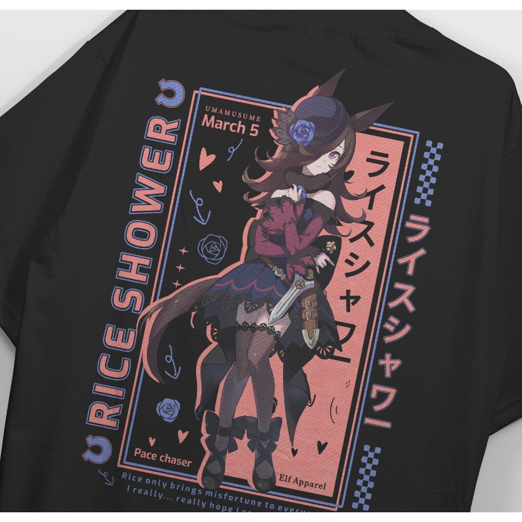 Heavyweight Rice Shower Uma Musume 230 GSM Tshirt: Rice Shower Cotton 20s เสื้อยืด